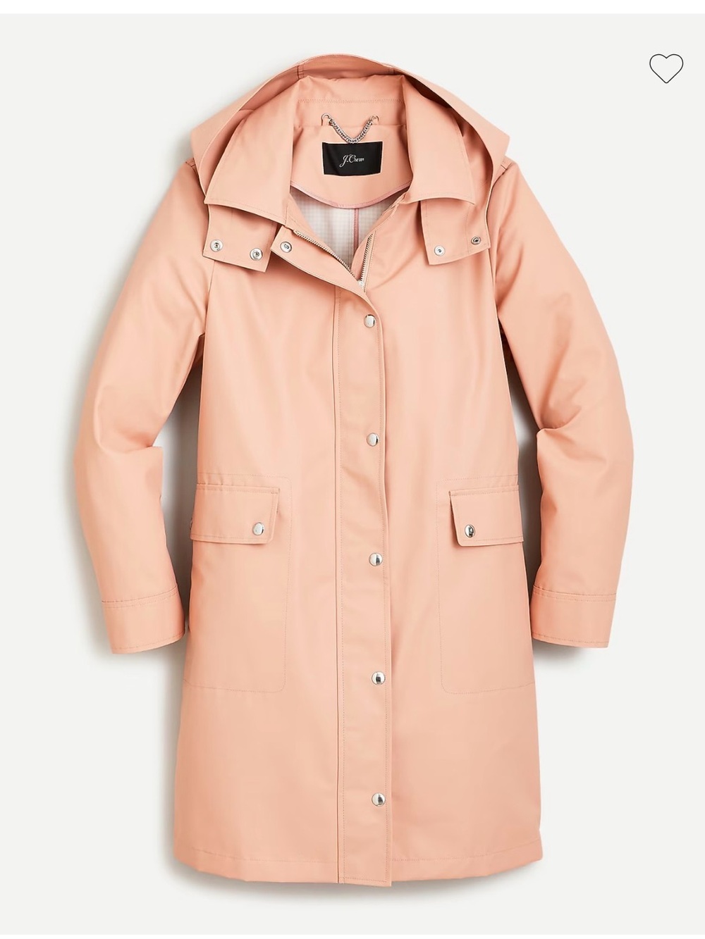 J. Crew Peach Hooded Trench Coat